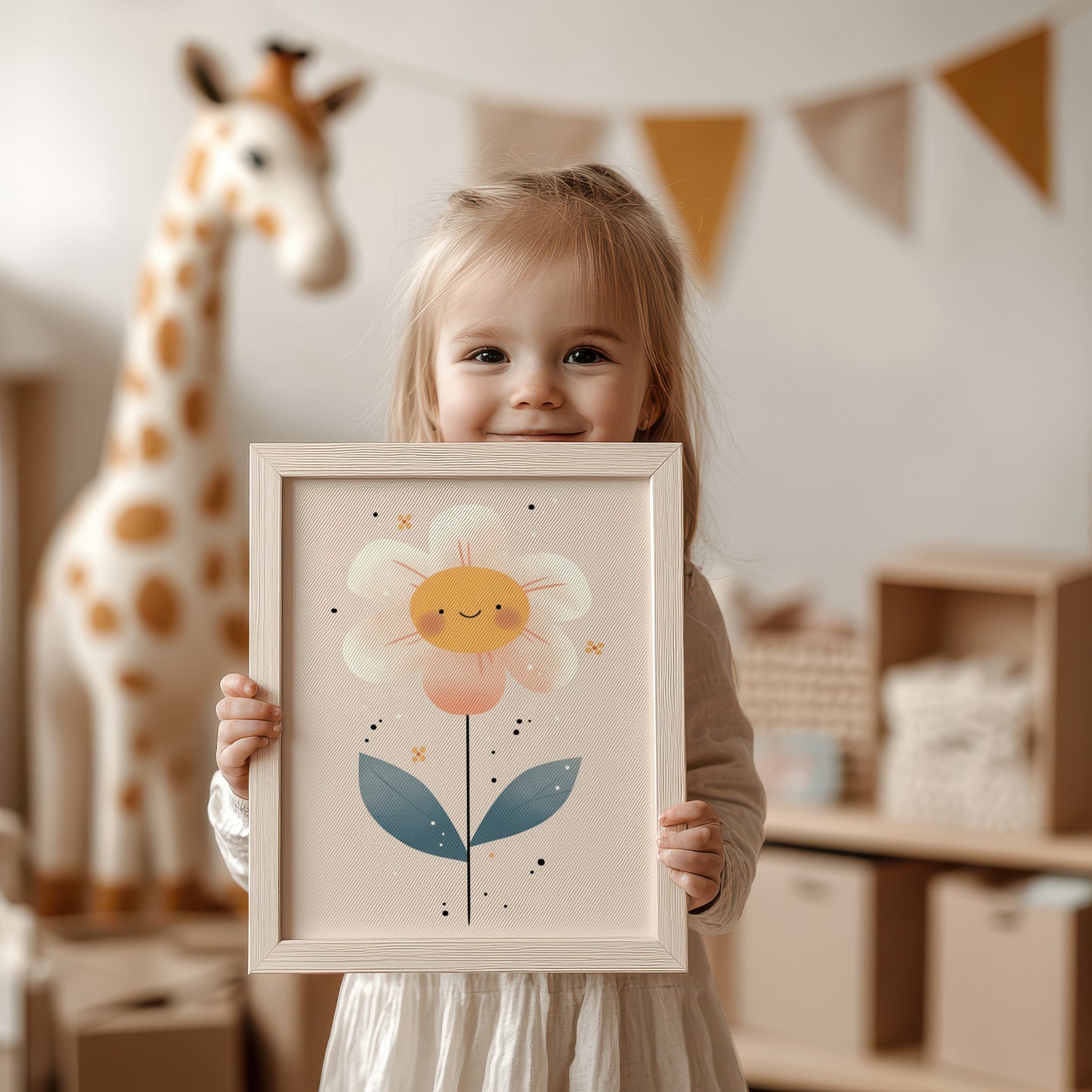 Adorable Flower Design Kids Room Decor Art product type