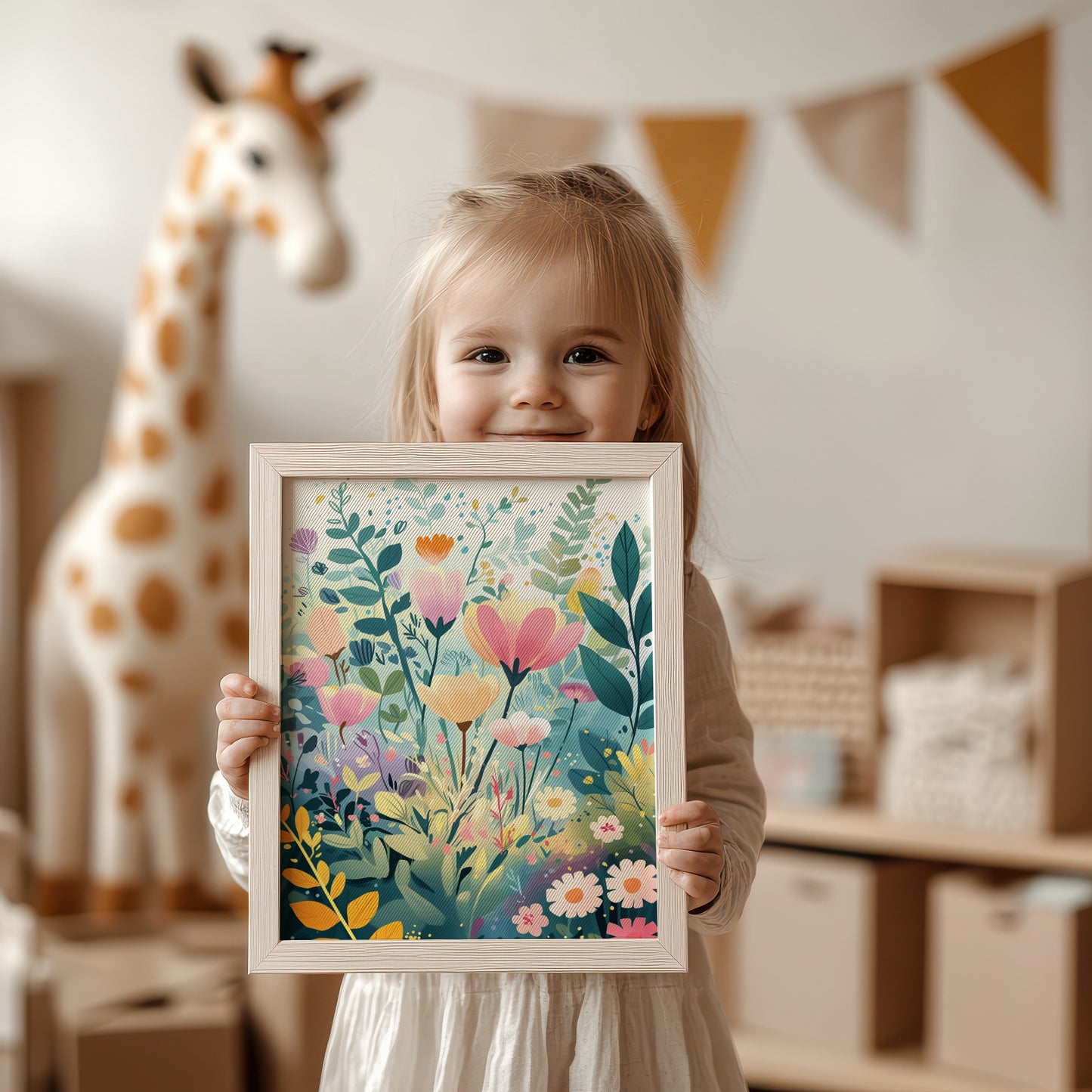 Vibrant Wildflower Meadow Art Print for Children product