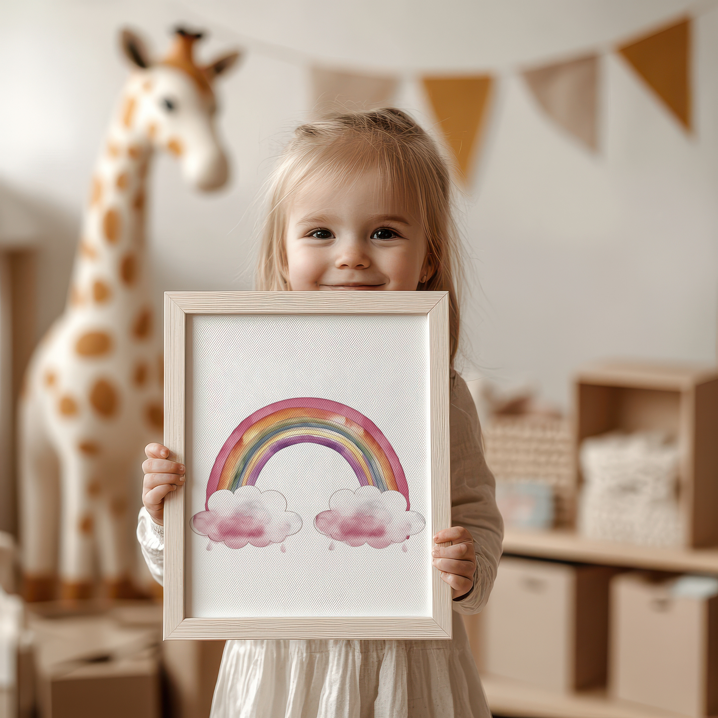 Rainbow Clouds Wall Decor Artwork for Kids Room product