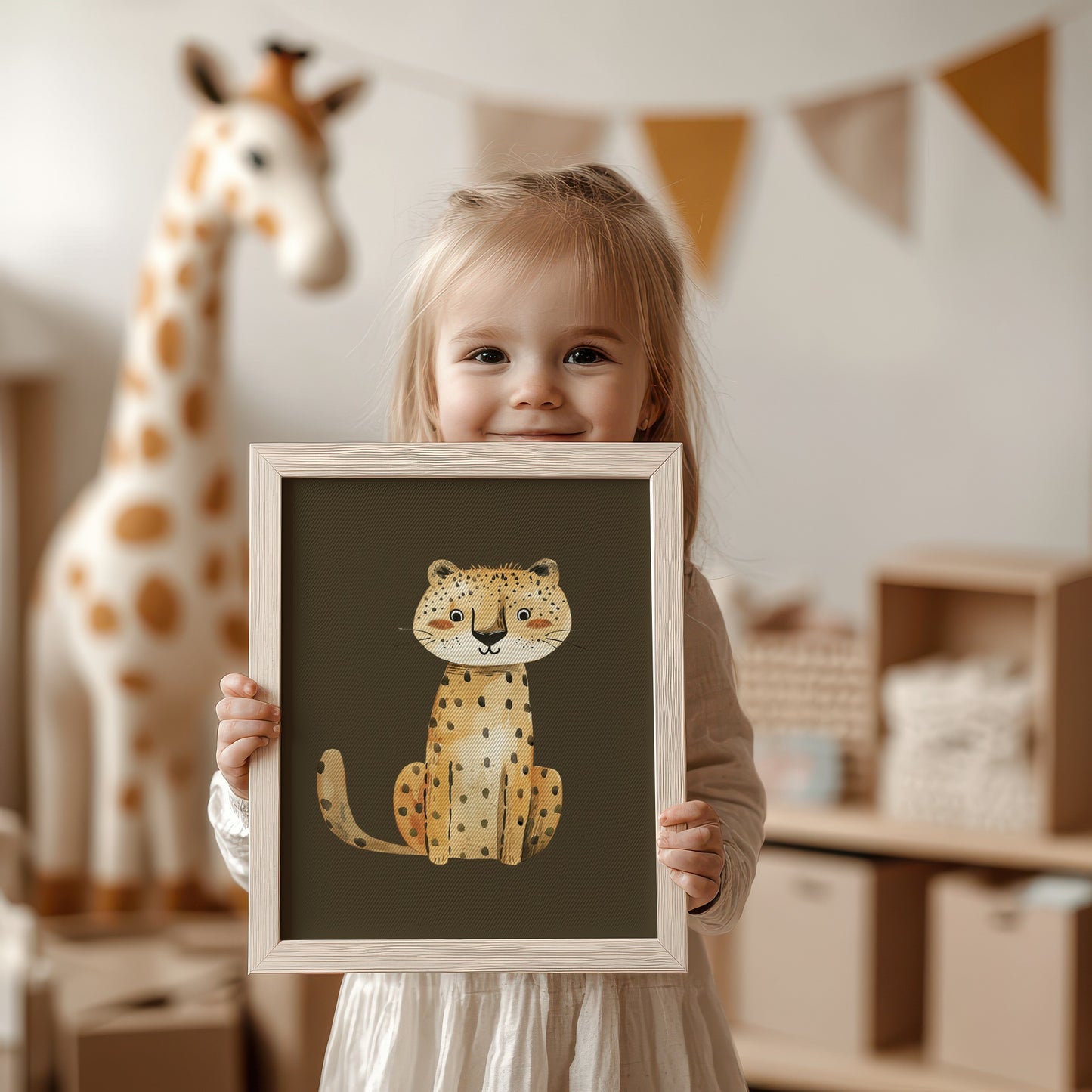 Cute Leopard Print Wall Art for Kids Room Decor product