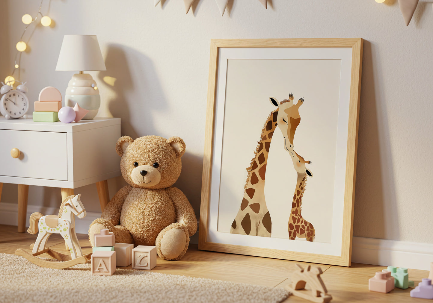 Adorable Giraffe Print Wall Art for Kids Room product type