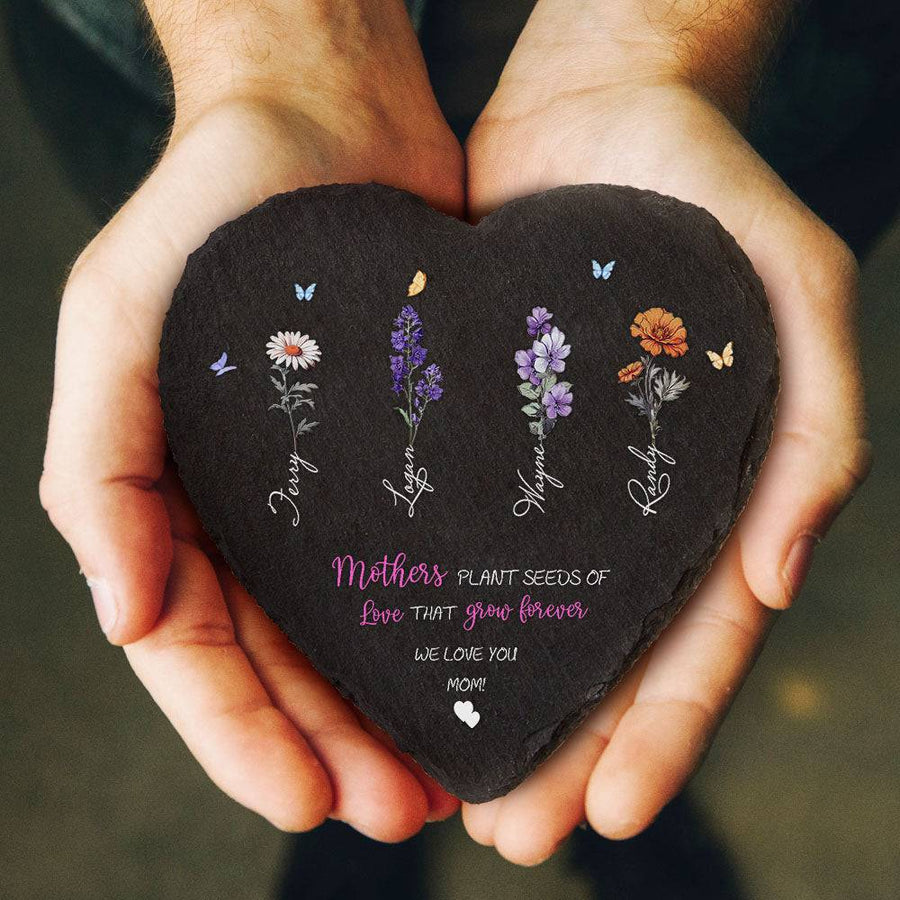 Custom Birth Flowers Garden Stone