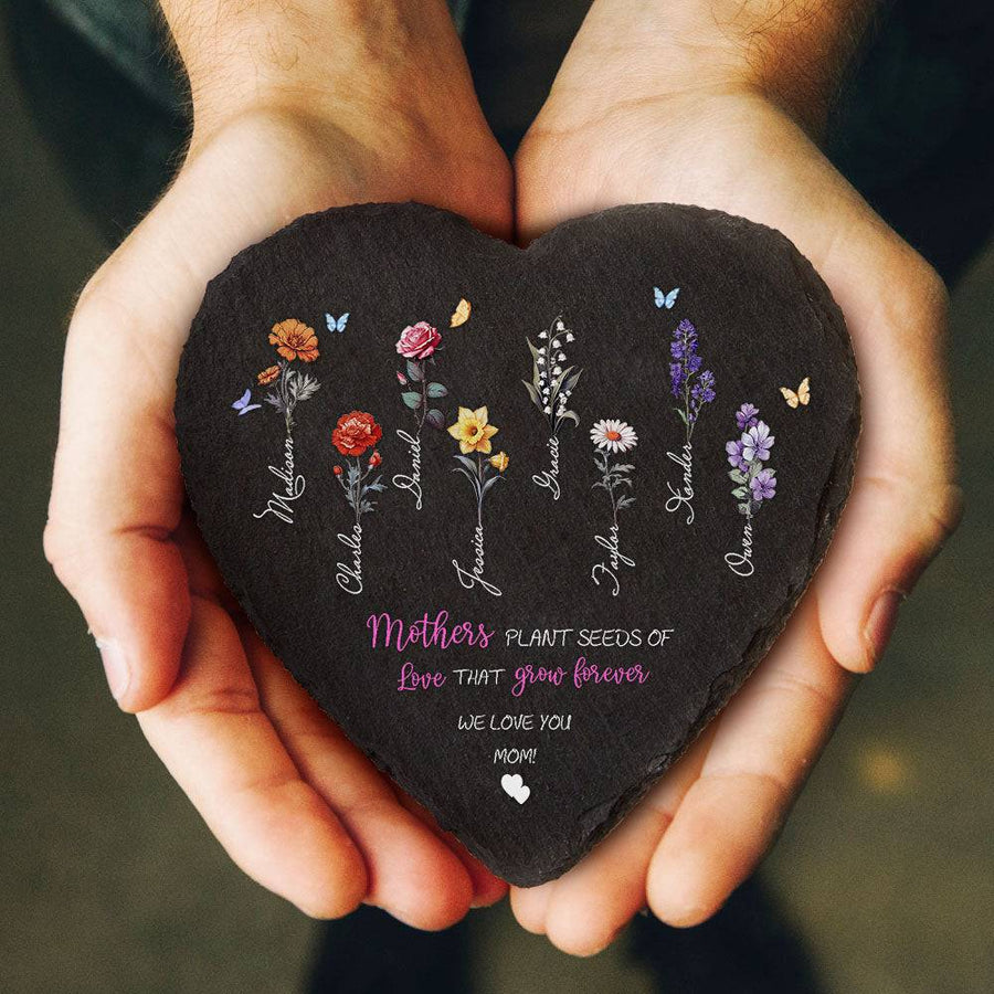 Custom Birth Flowers Garden Stone