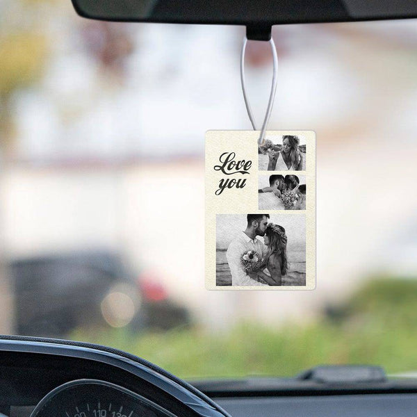 Custom Photo and Text Collage Car Air Freshener