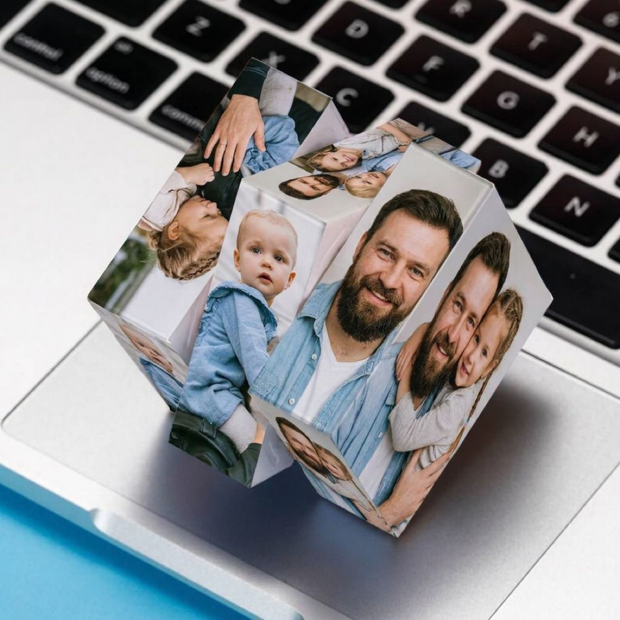 Custom Photo Cube Gift for Dad
