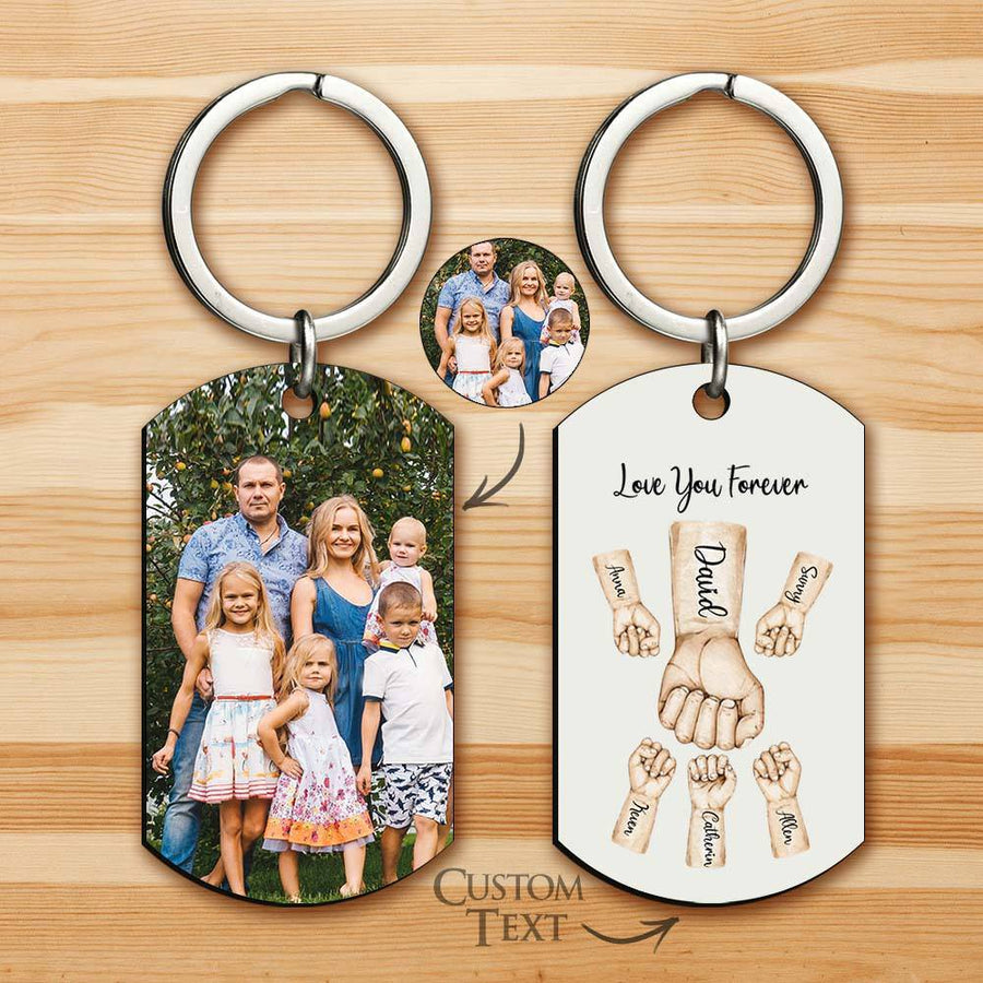 Custom Father and Kids Fist Keychain