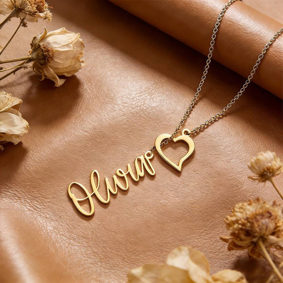 Custom Heart Name Lariat Necklace