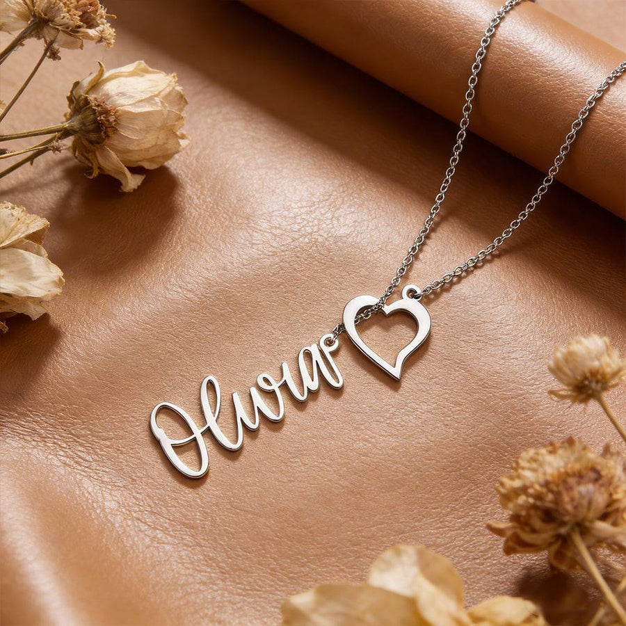 Custom Heart Name Lariat Necklace