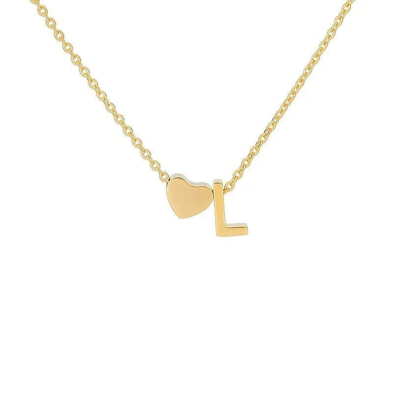Dainty Initial Heart Necklace