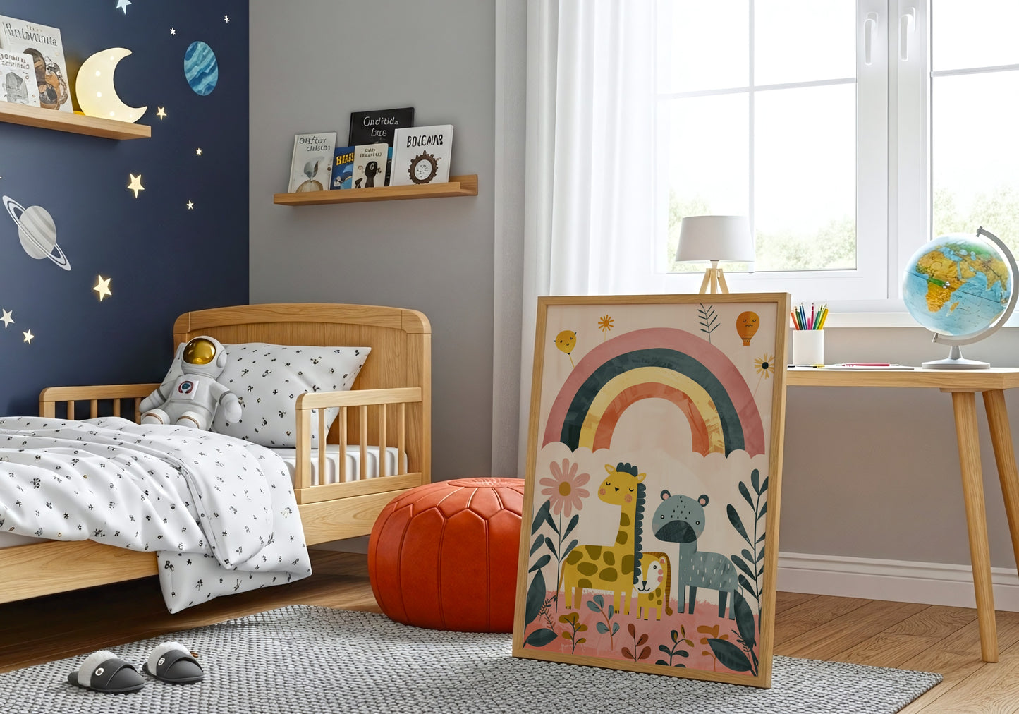 Colorful Animal and Rainbow Nursery Wall Art product