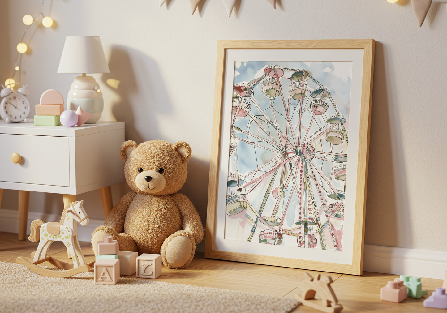 Whimsical Ferris Wheel Art Frame for Kid's Room product