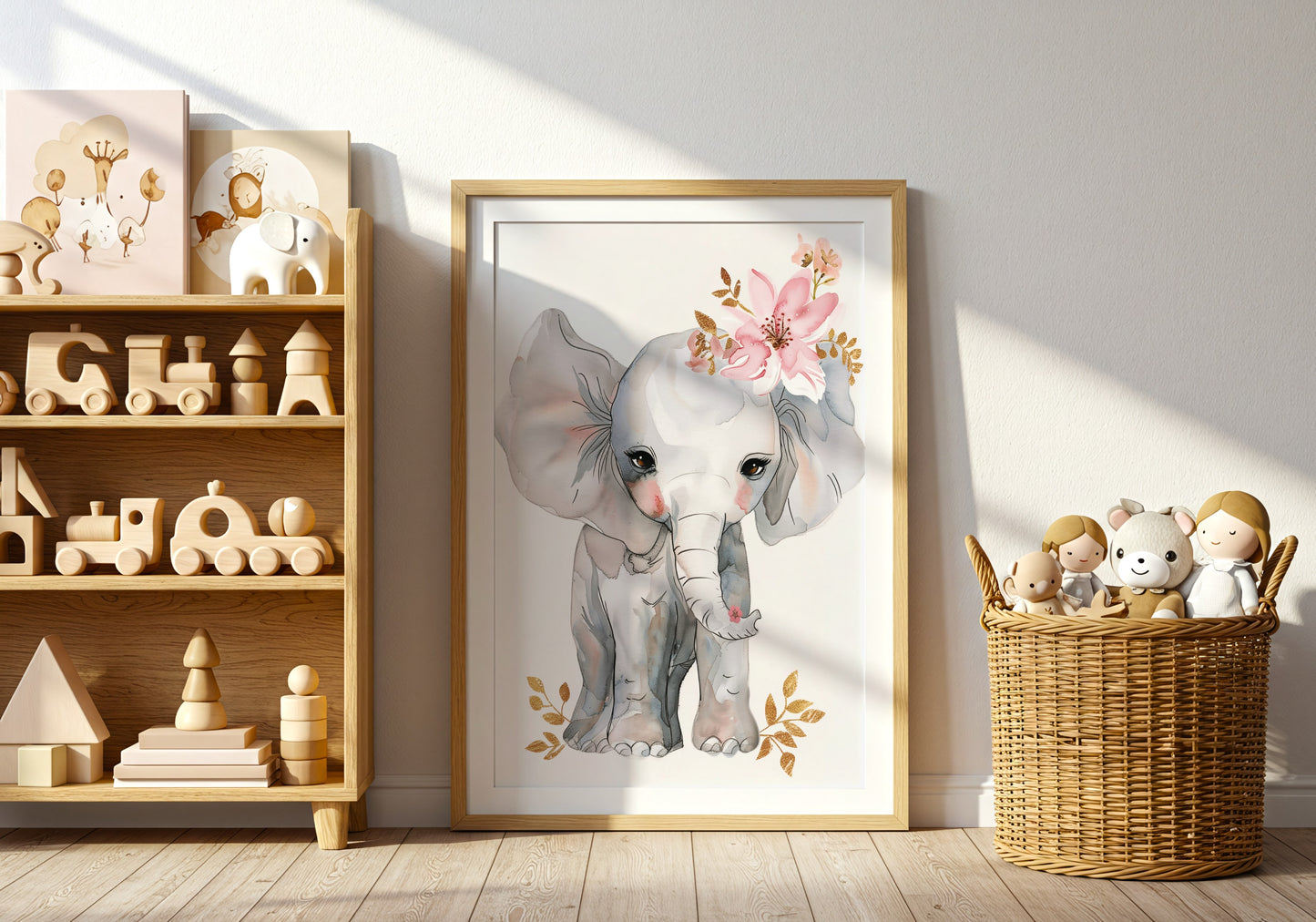 Adorable Elephant Illustration for Nursery Decor product type
