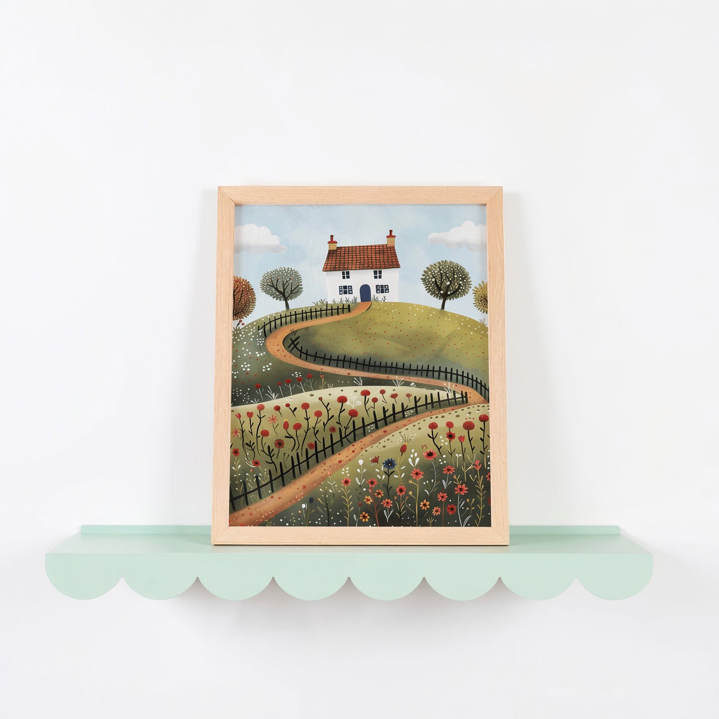 Charming Cottage with Flower Garden Wall Art product