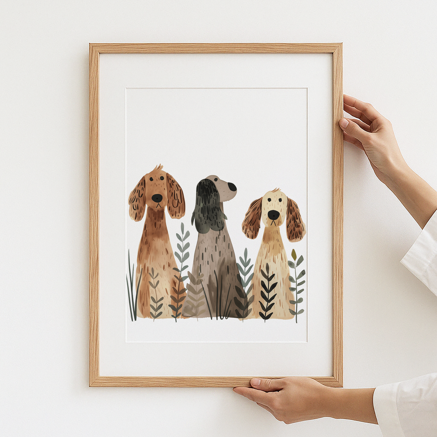 Three Adorable Dogs Wall Decor Art Print product type