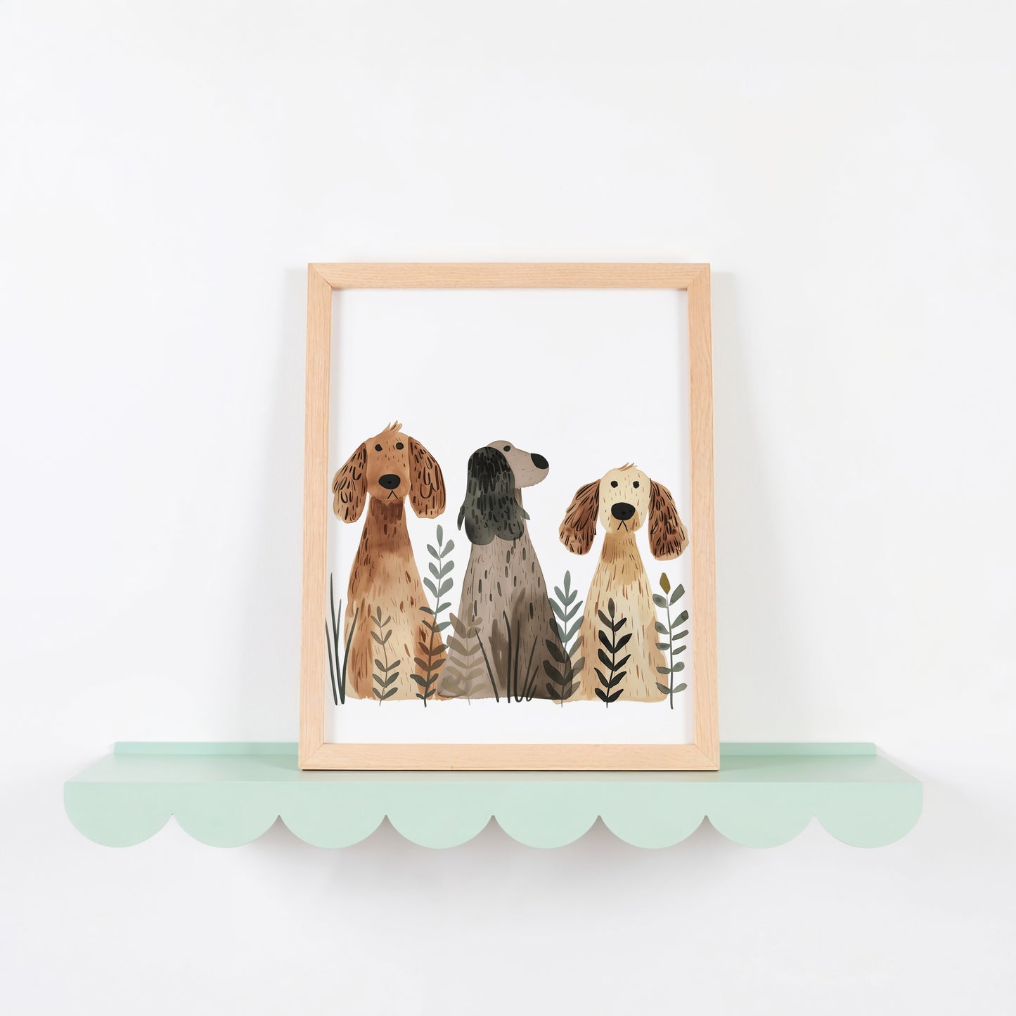 Adorable Trio of Dogs Framed Art Print product type