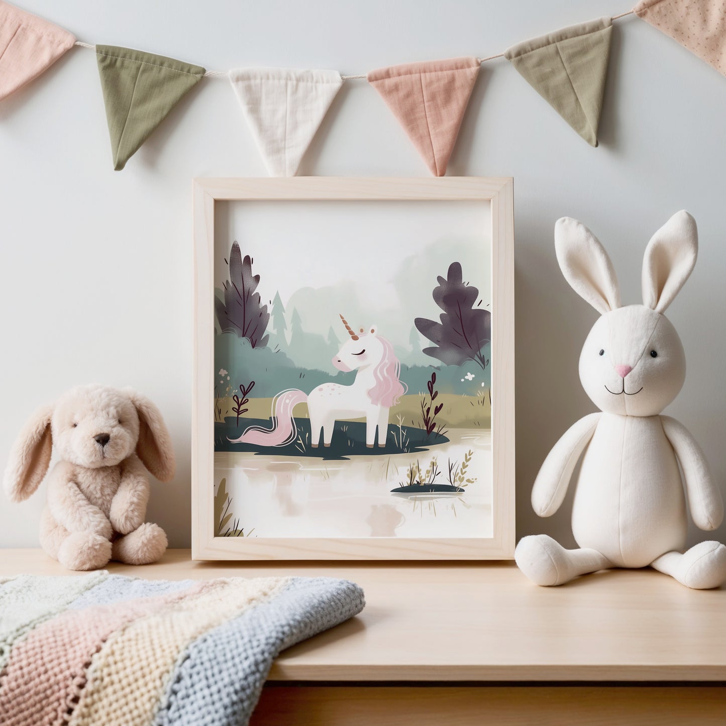 Enchanting Unicorn with Playful Animals Wall Art product