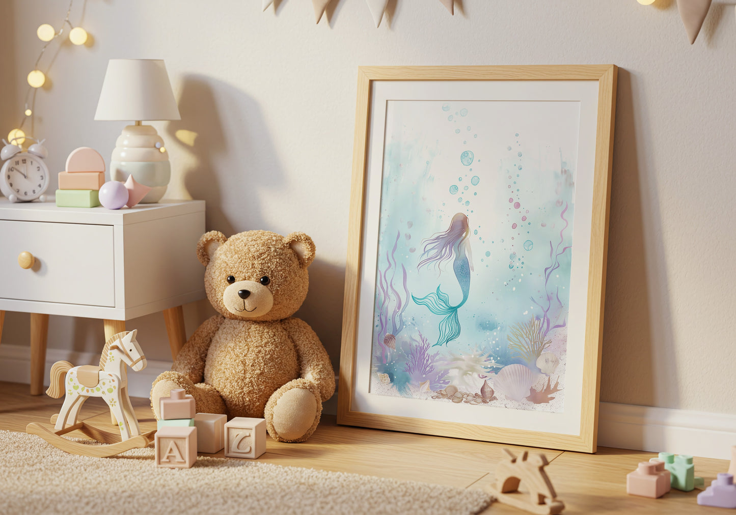 Enchanting Mermaid Illustration for Kids Room product