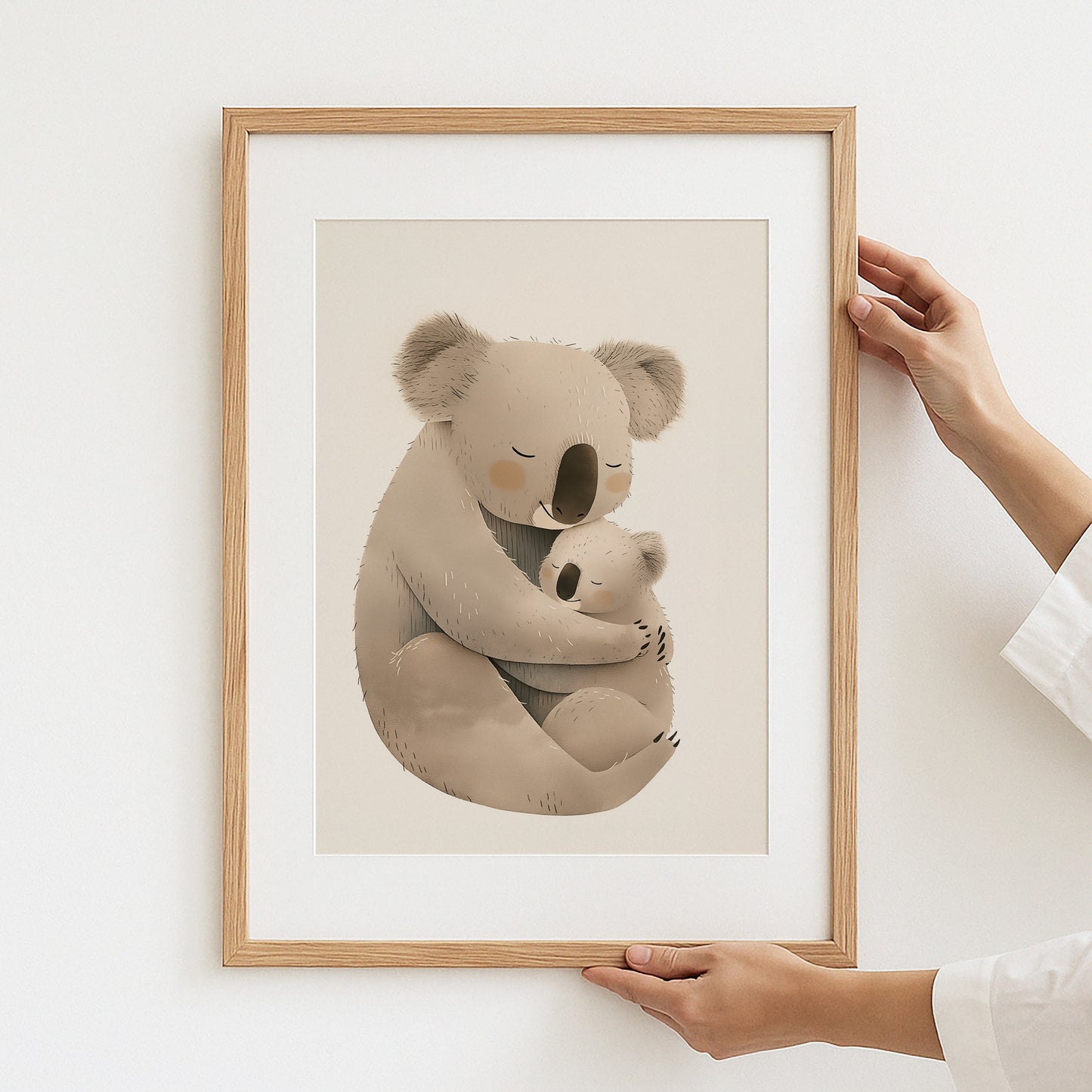 Cute Koala and Baby Wall Art Print for Nursery product type