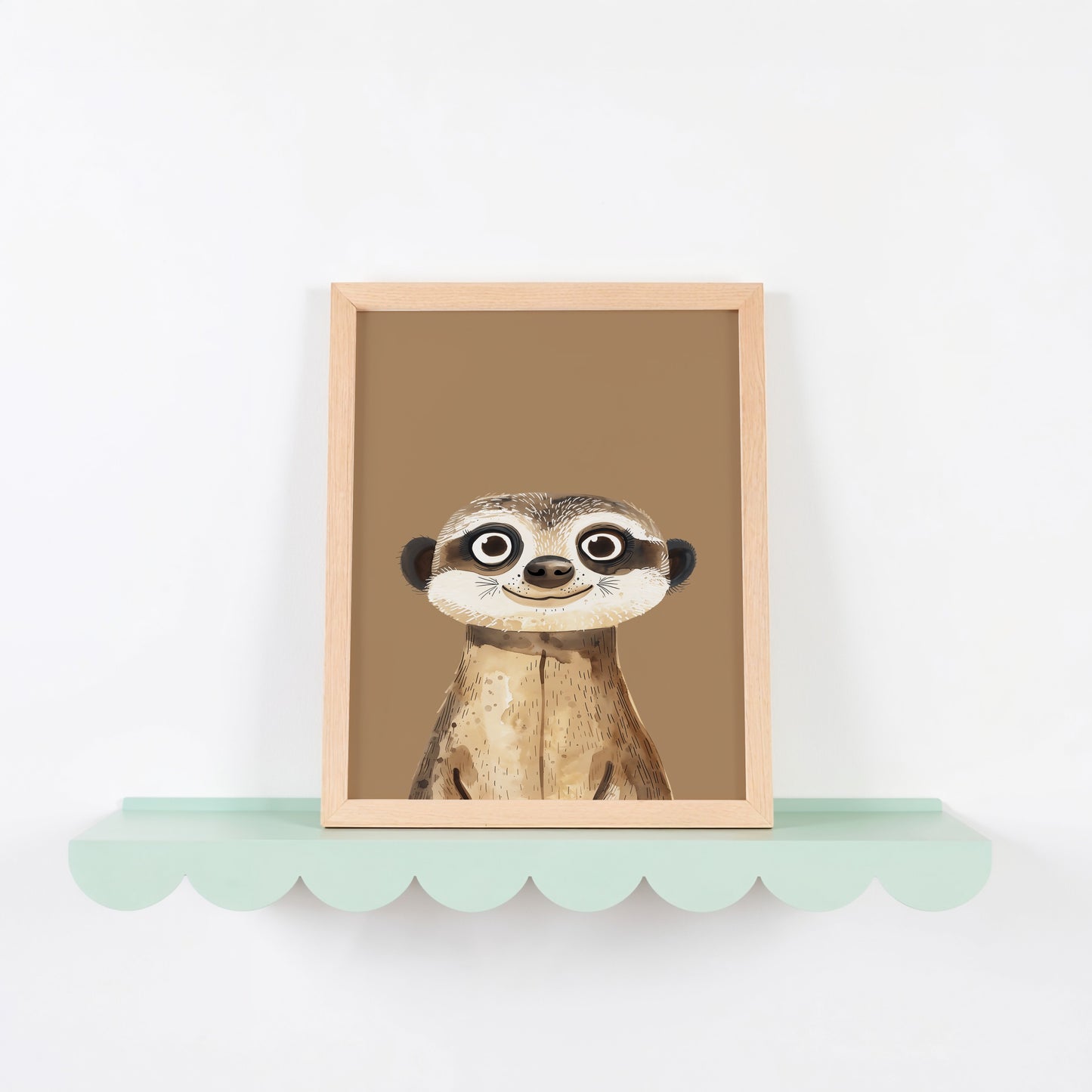 Adorable Meerkat Artwork in Wooden Frame product