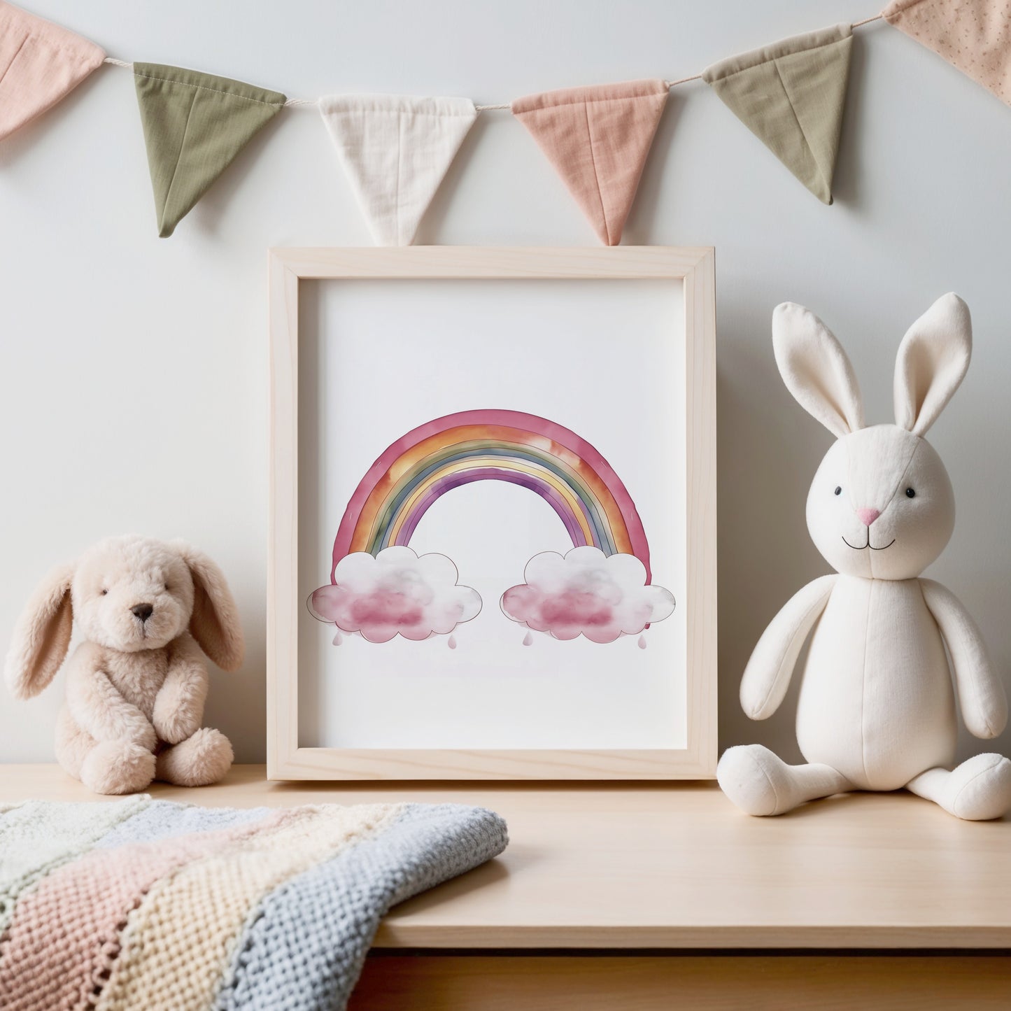 Handcrafted Rainbow Art Print for Nursery Room Decor product type