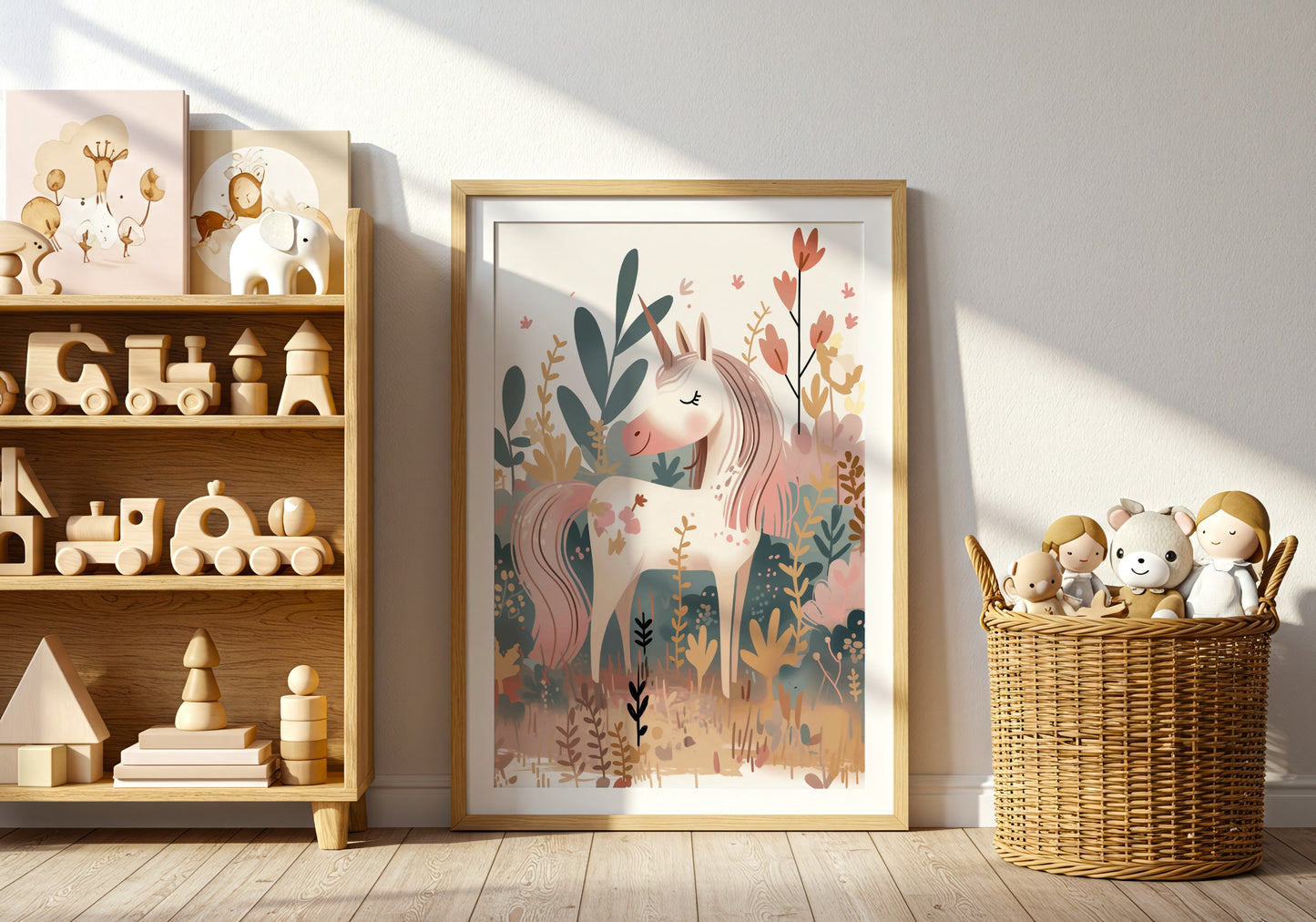 Whimsical Unicorn Art Print for Kids Room Decor product