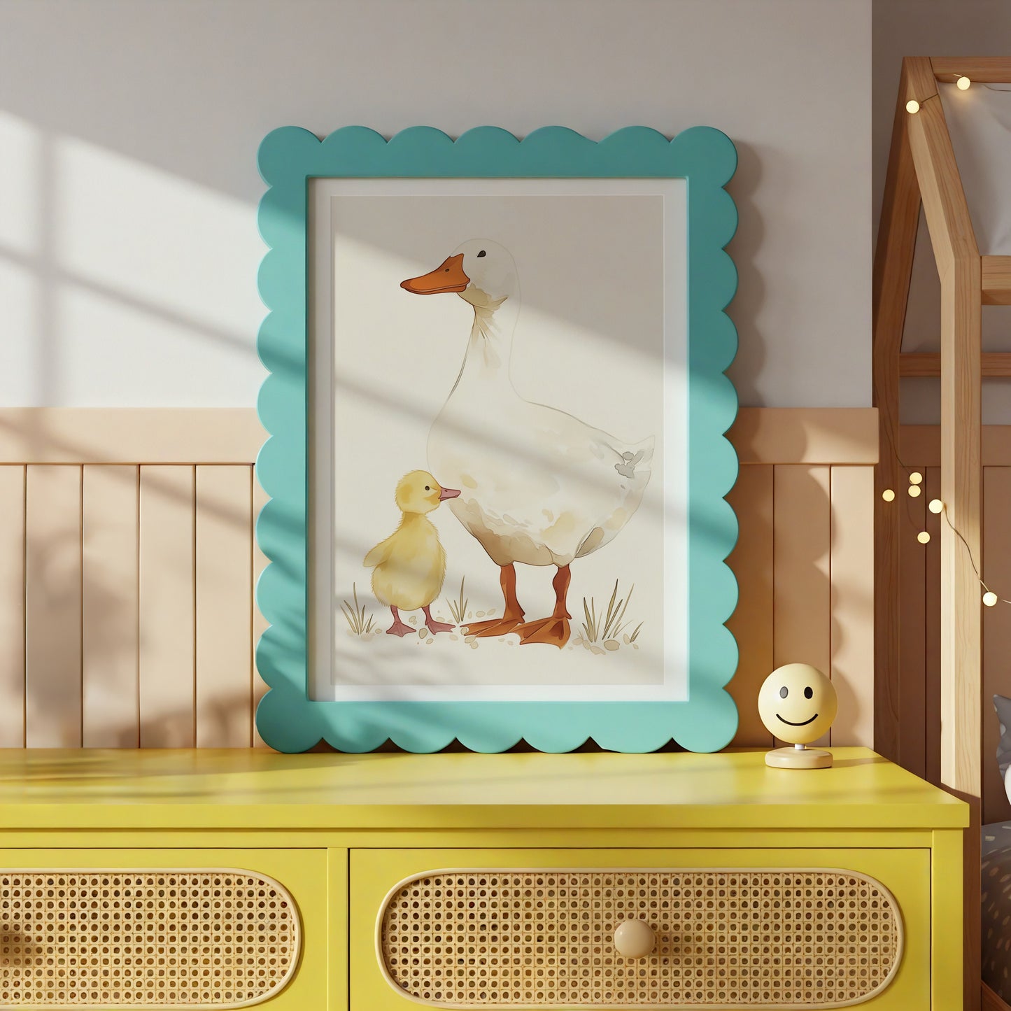 Charming Duck and Duckling Framed Artwork product type