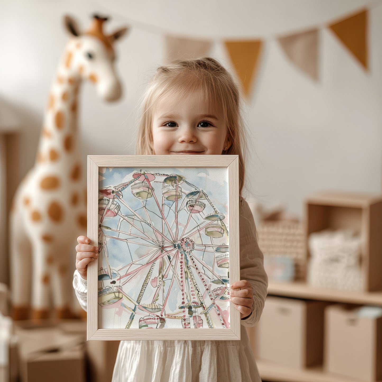Ferris Wheel Art Print for Kids Room Decor product