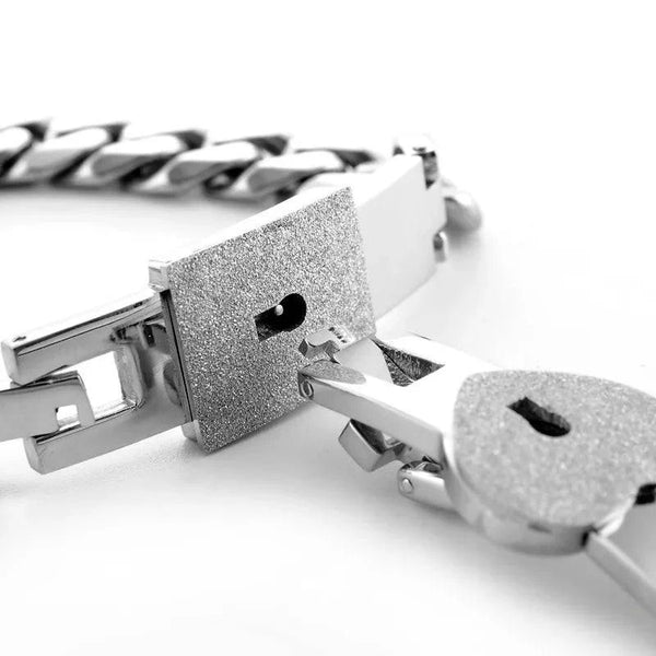 Matching Lock & Key Couple Bracelets Set