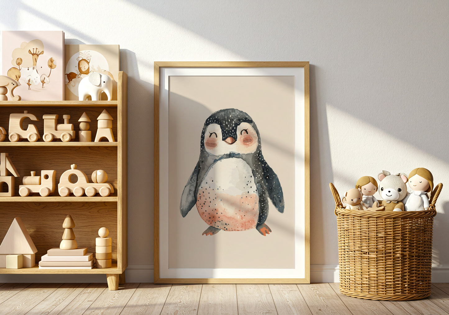 Adorable Penguin Framed Childrens Wall Art product type