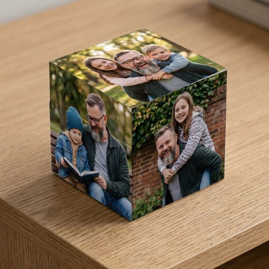 Custom Photo Cube Gift for Dad