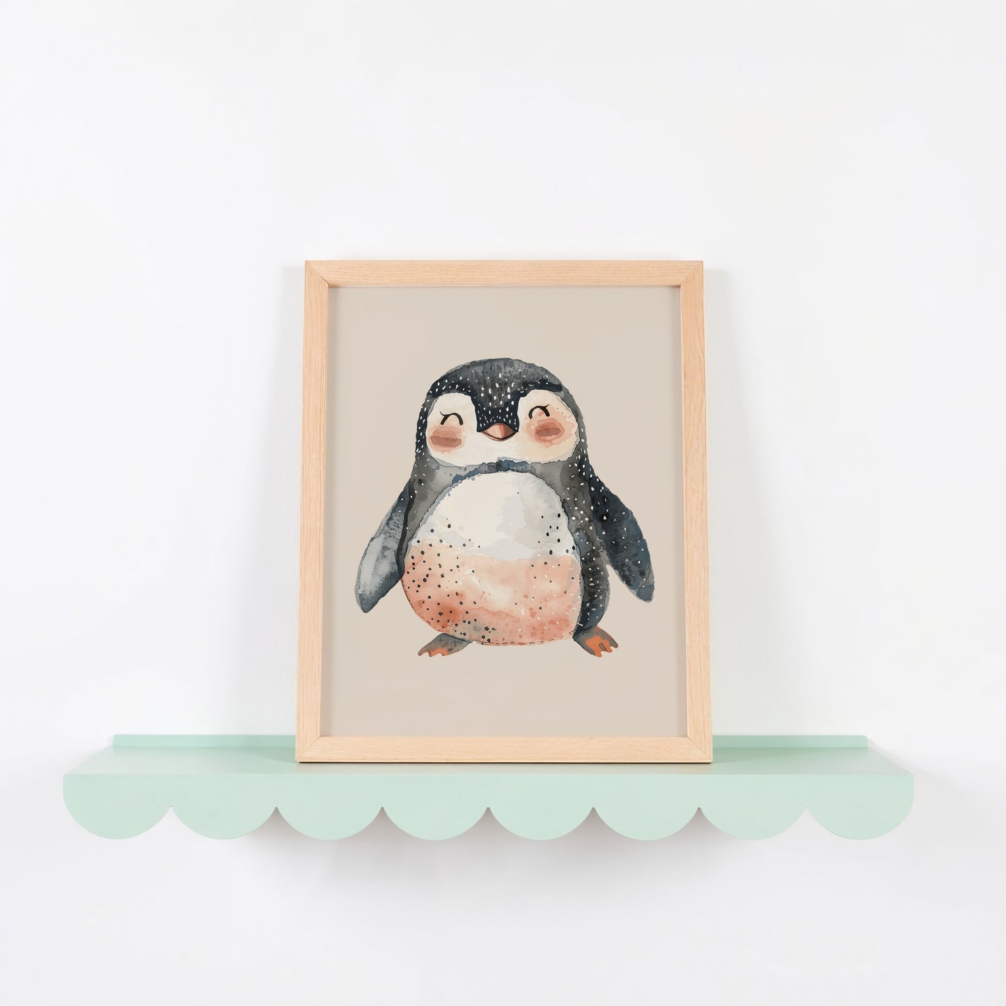 Adorable Baby Penguin Art Print for Children's Room product