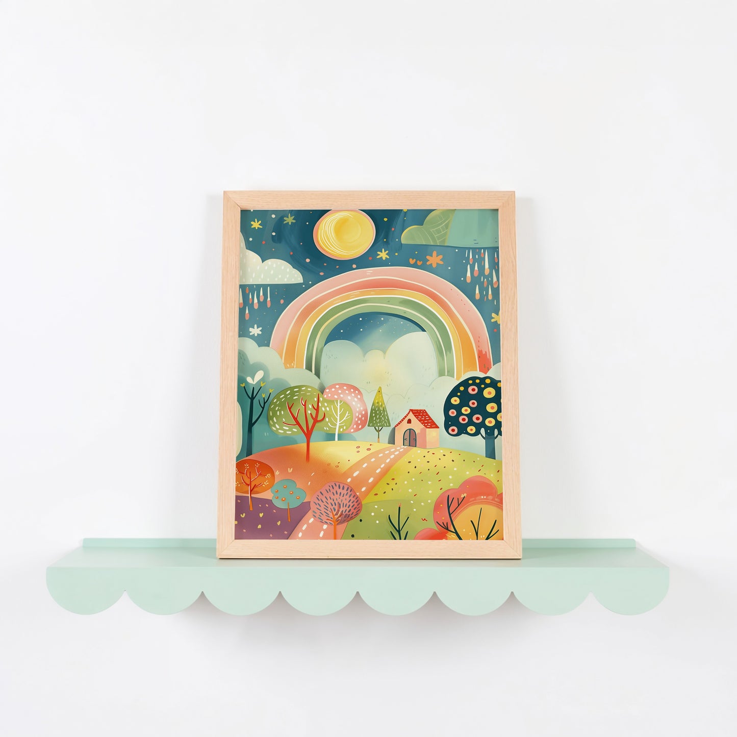 Charming Rainbow Landscape Art Picture Frame product type