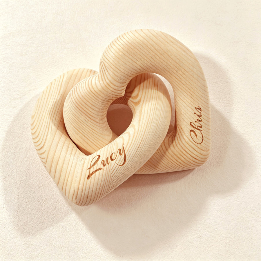 Personalized Infinity Heart Sculpture for Couples | Custom Name Gift