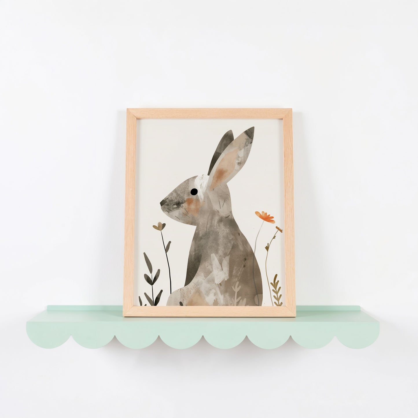 Rabbit Illustration in Frame Decorative Art product type