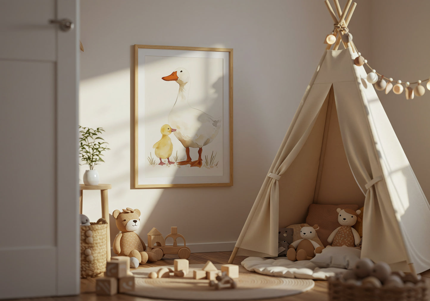 Charming Duck and Duckling Nursery Wall Art product