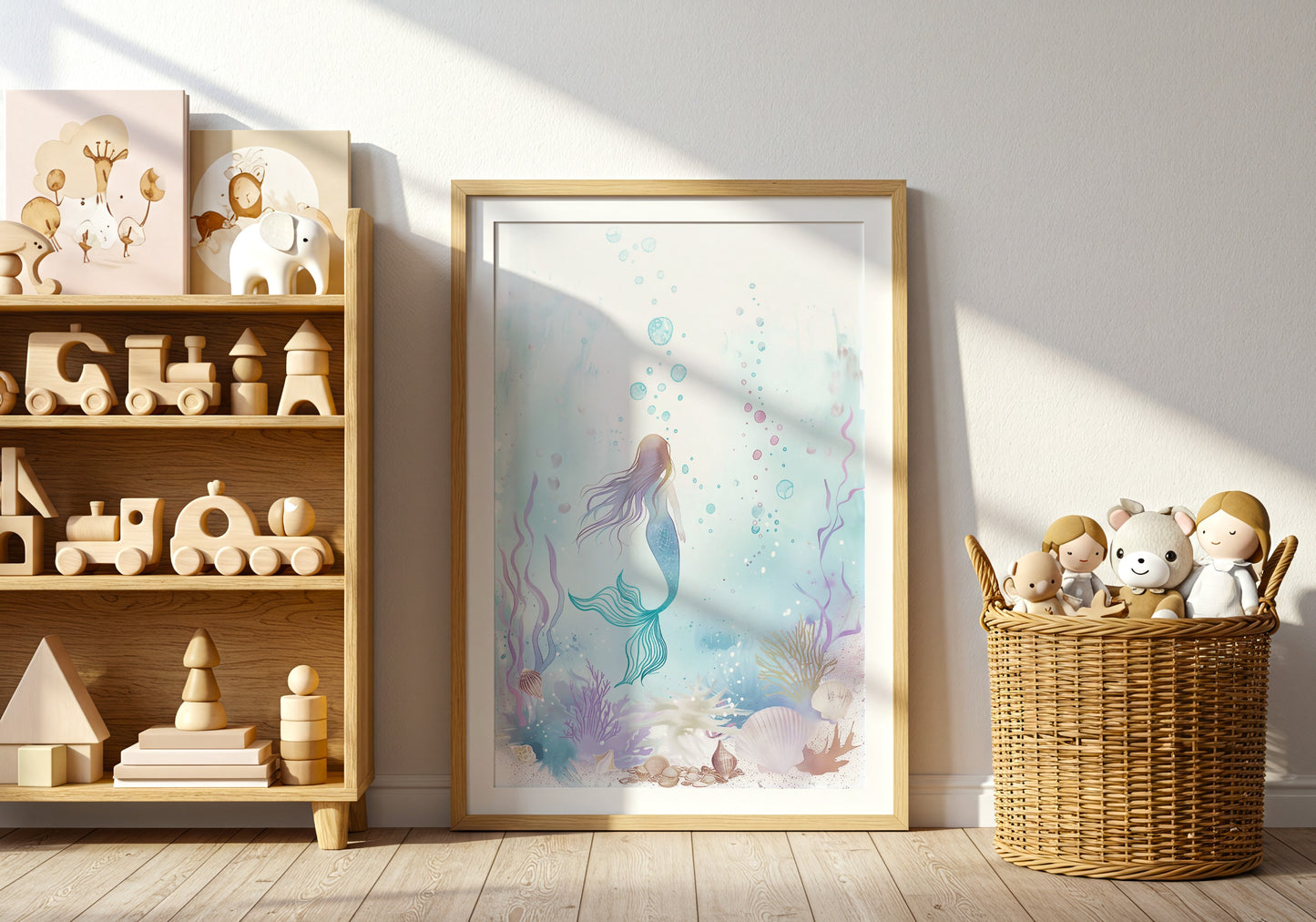 Mermaid Underwater Scene Wall Art Poster product type