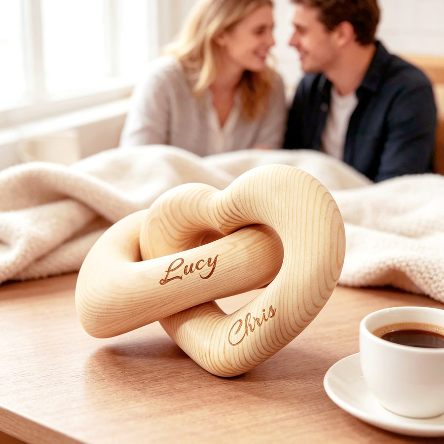 Personalized Infinity Heart Sculpture for Couples | Custom Name Gift