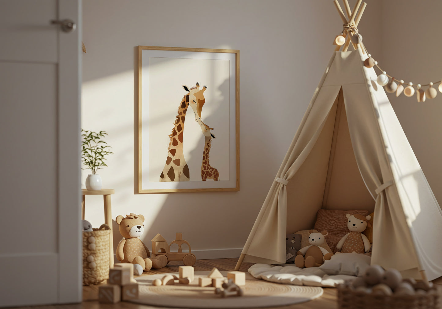 Adorable Giraffe Print Nursery Wall Art product type