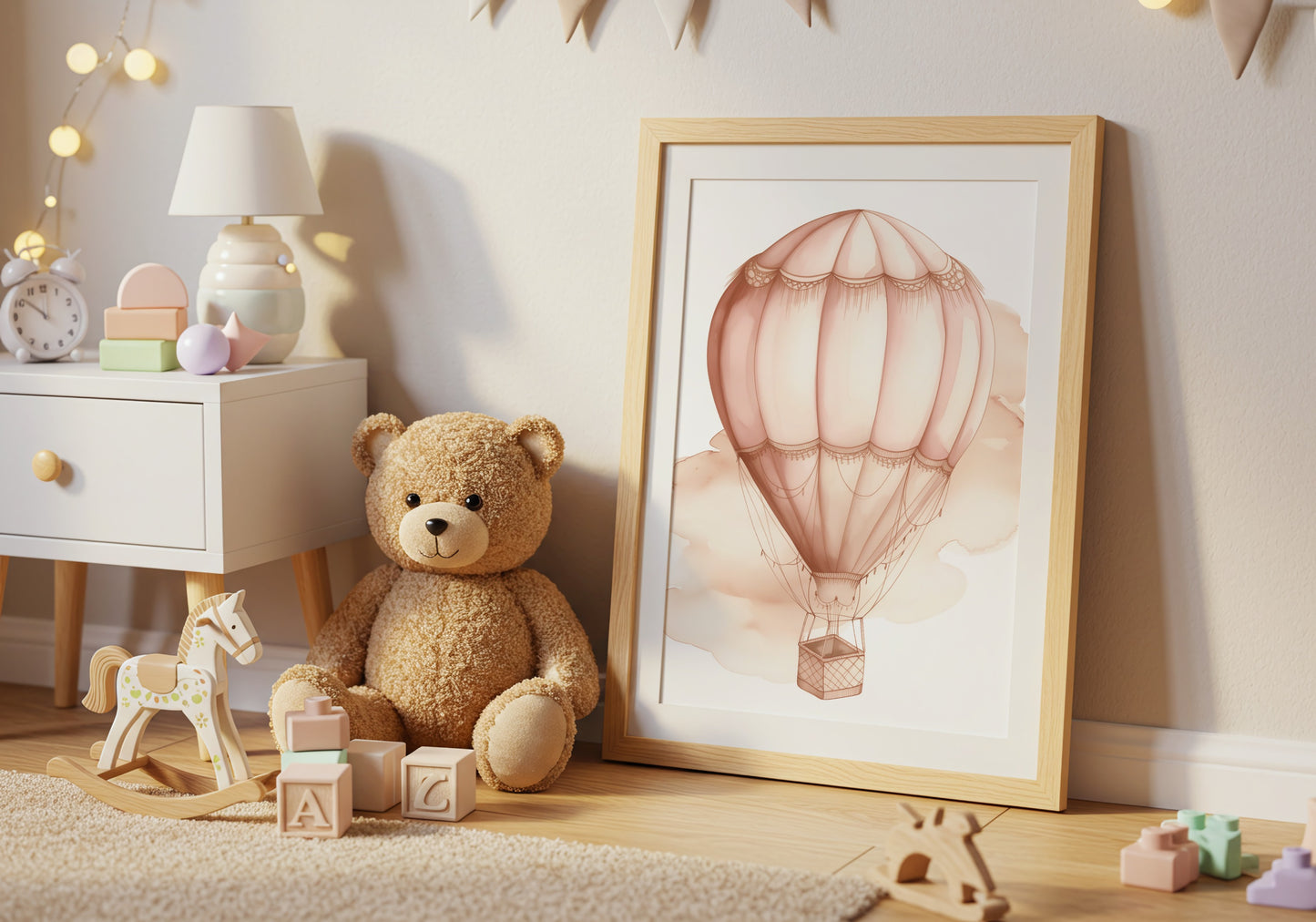 Hot Air Balloon Artwork in Child's Room Wall Art product type