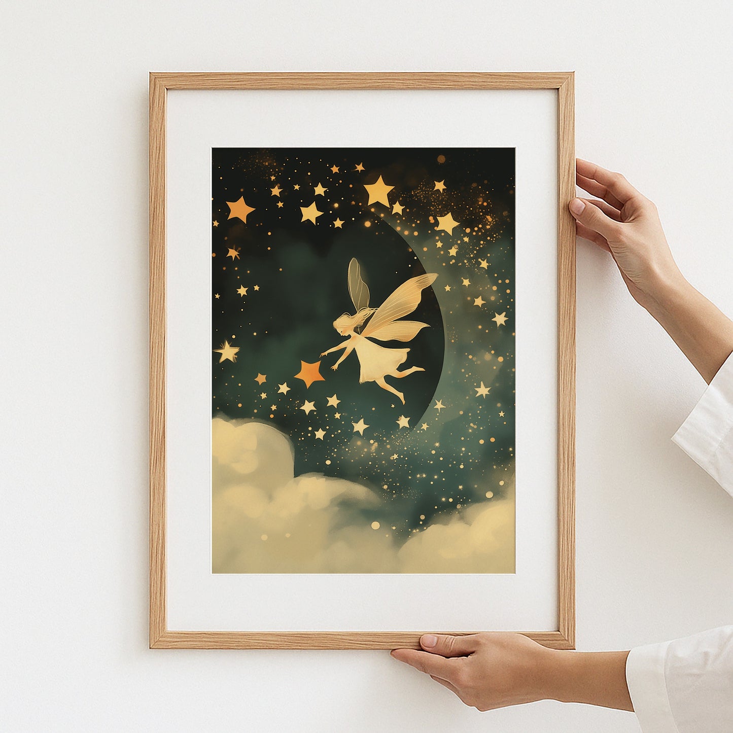 Enchanting Fairy With Stars Framed Wall Art product