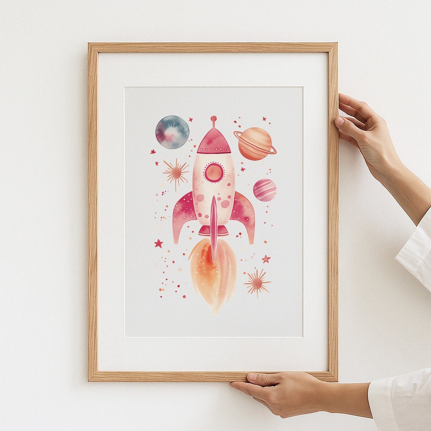Colorful Rocket and Planets Framed Wall Art product