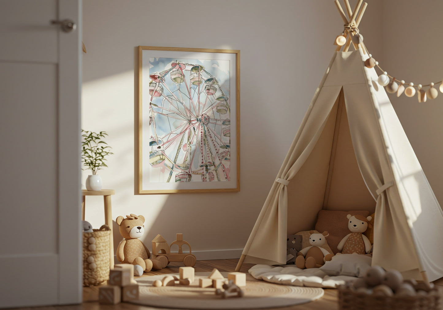 Ferris Wheel Art Print for Kids Room Nursery product