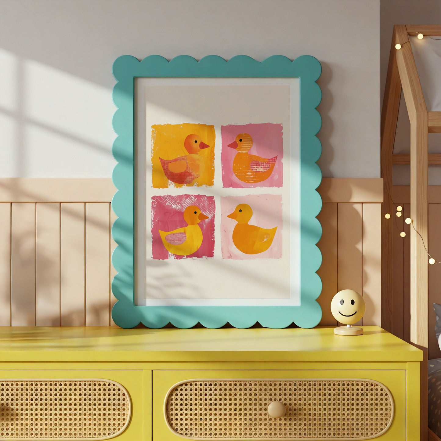 Colorful Cute Duckling Art Print for Home Decor product