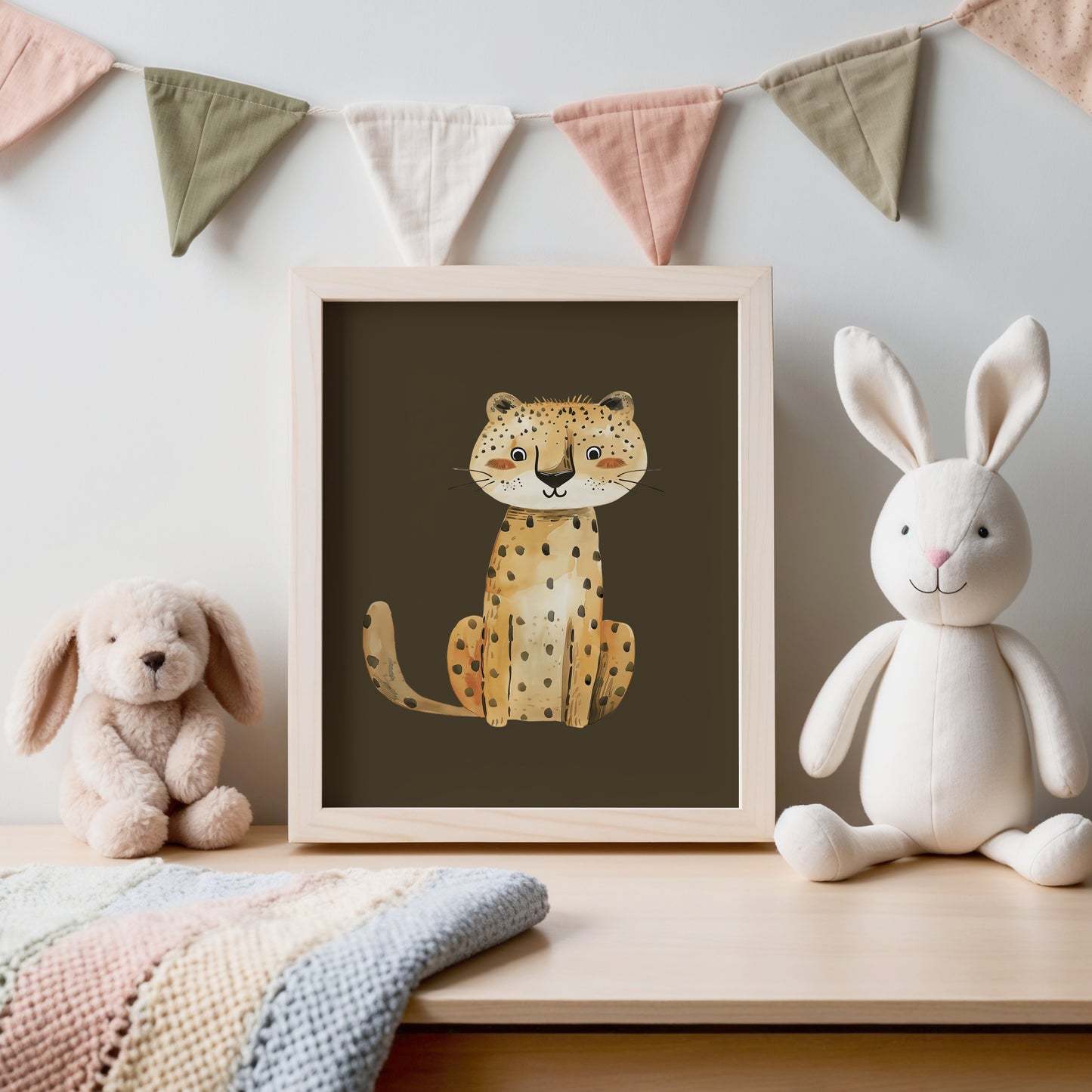 Adorable Cheetah Art Print for Kids Room Decor product
