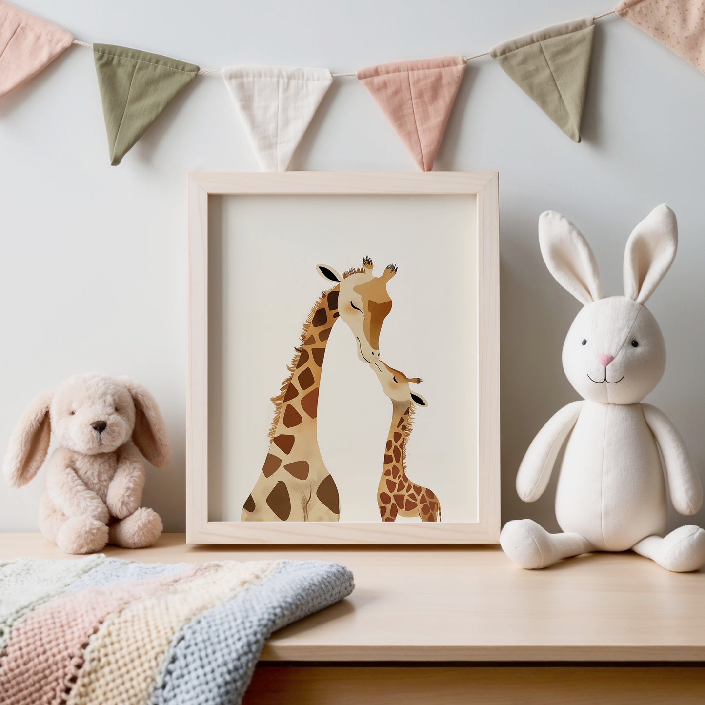 Adorable Giraffes Nursery Wall Art Framed Print product type