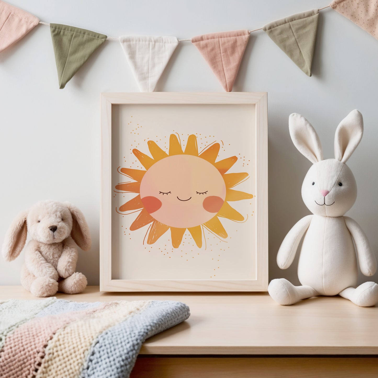 Cute Smiling Sun Print for Kids Room Decor product