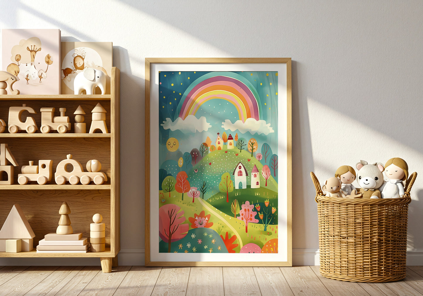 Decorative Wall Art featuring Rainbow and Village product type