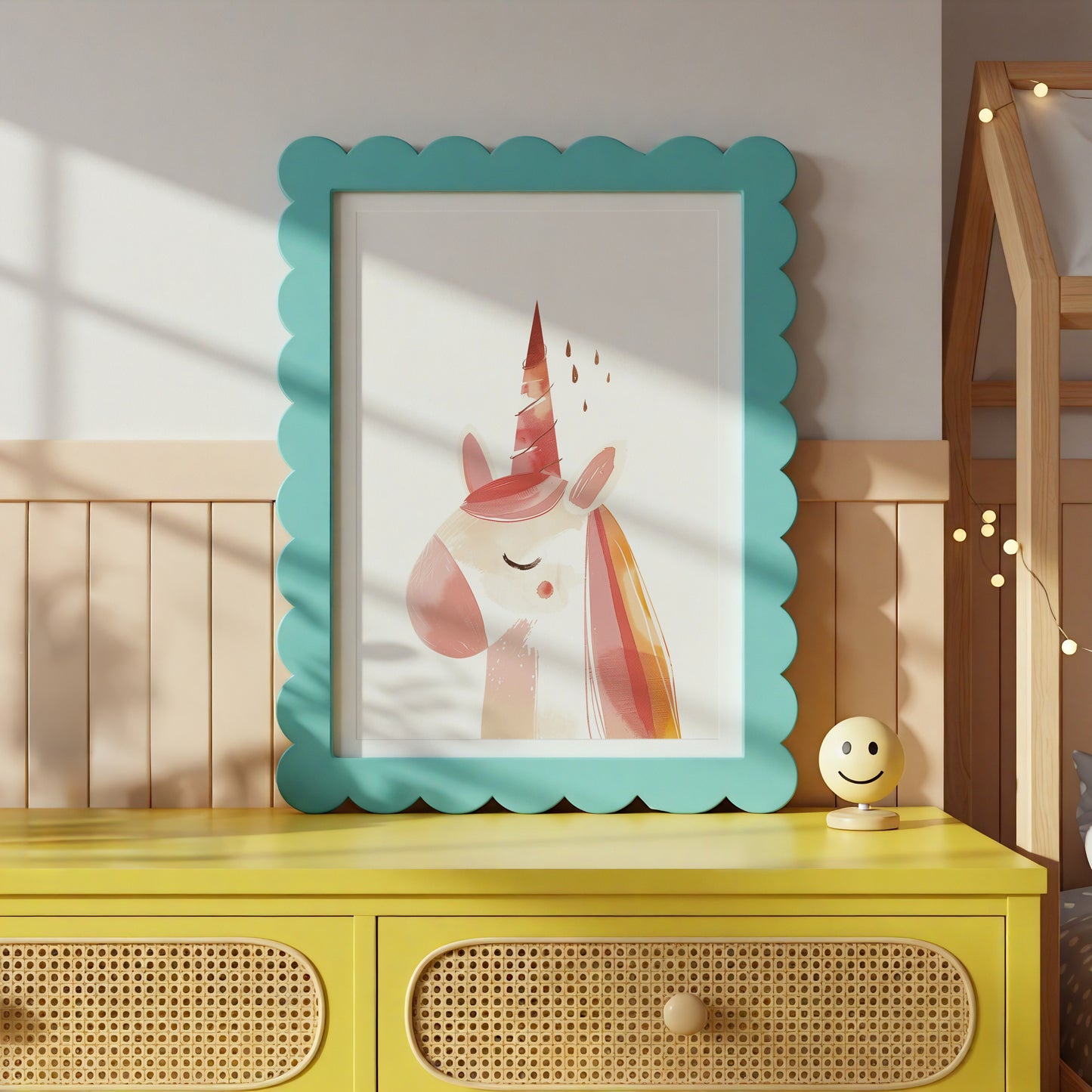Cute Unicorn Framed Wall Art for Kids Room product type
