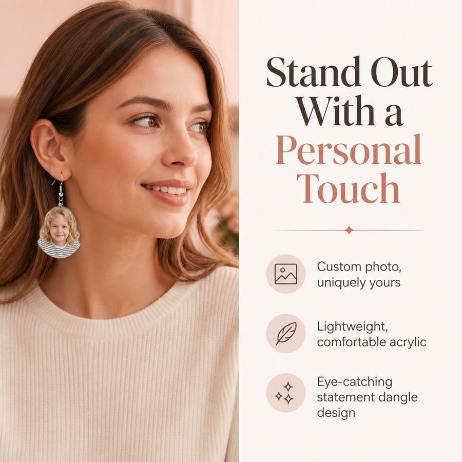 Personalized Photo Acrylic Dangle Earrings