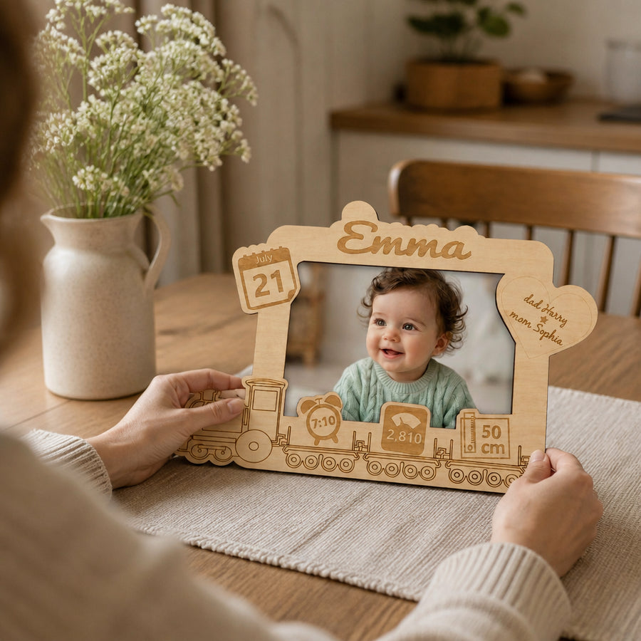 Personalized Newborn Wooden Photo Frame